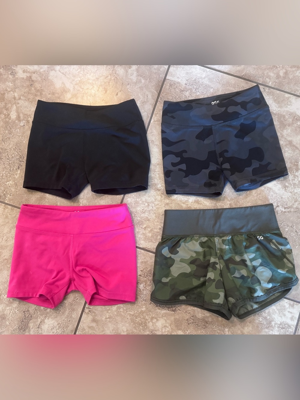 DSG Shorts Sz YXS - Black, Gray Camo, Hot Pink, Green Camo